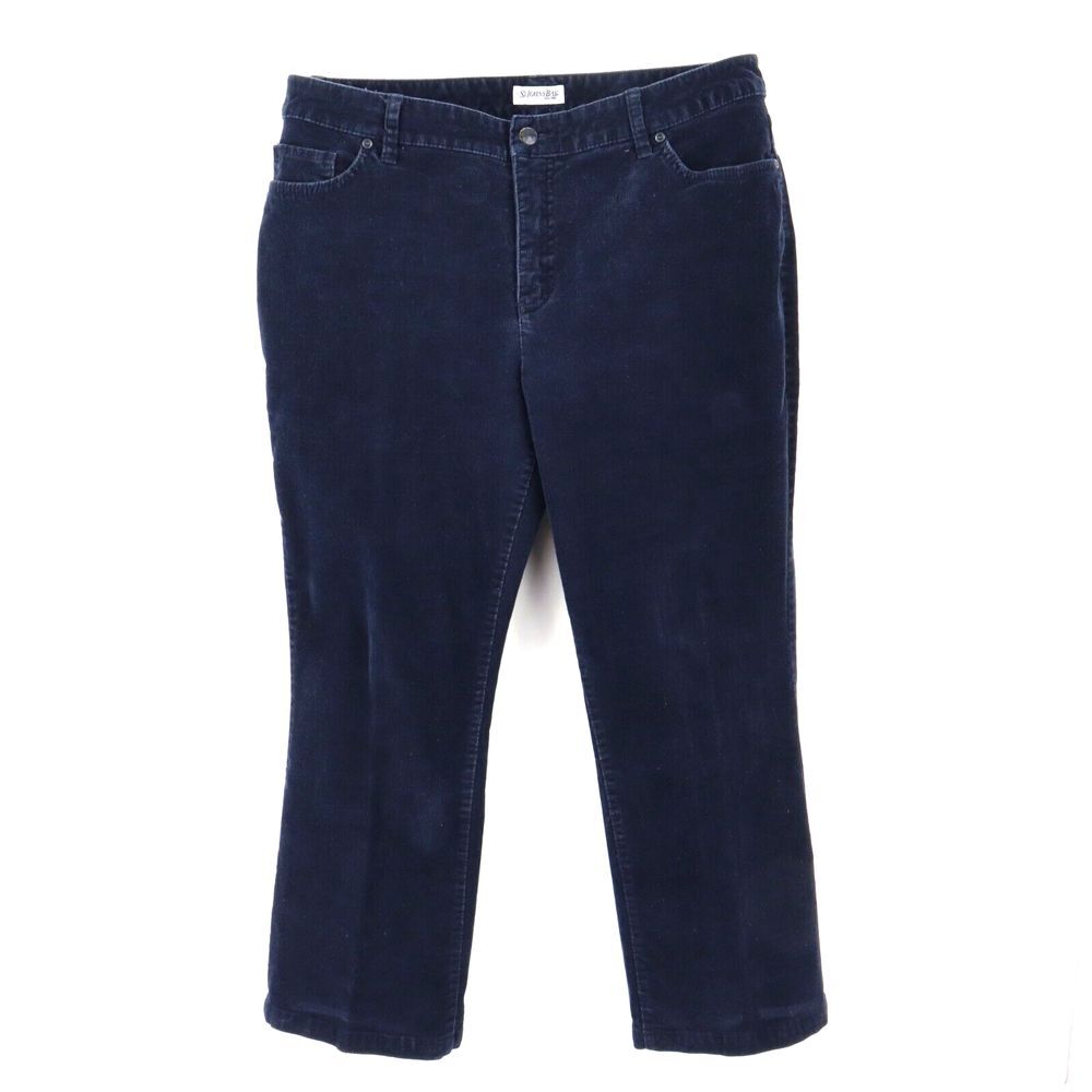St. John's Bay Corduroy Pants Womens 16 Blue Cotton Blend Bootcut RISE: 10.5 In.